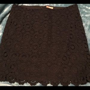 Black floral lace skirt